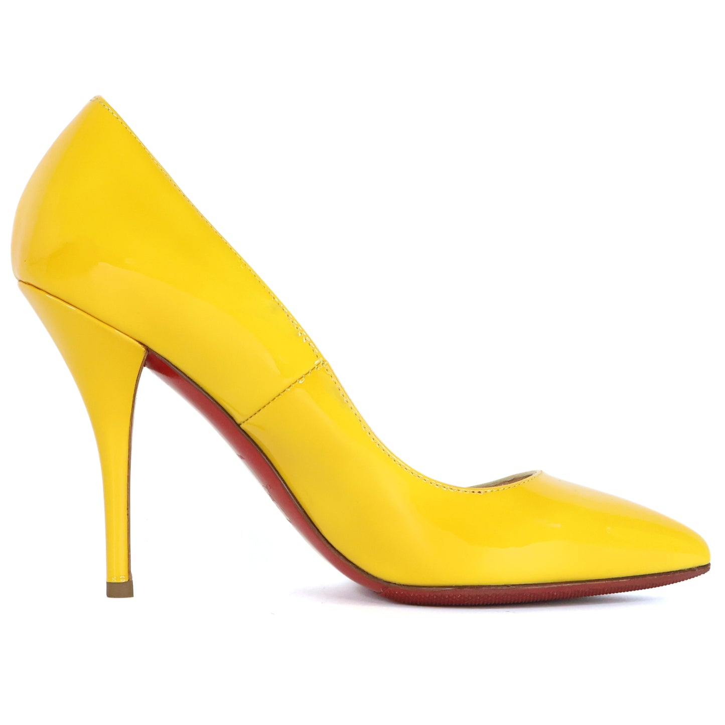 Christian Louboutin Patent Pigalle Pumps Yellow