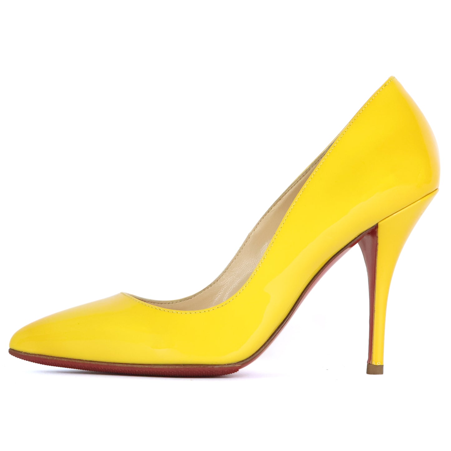 Christian Louboutin Patent Pigalle Pumps Yellow