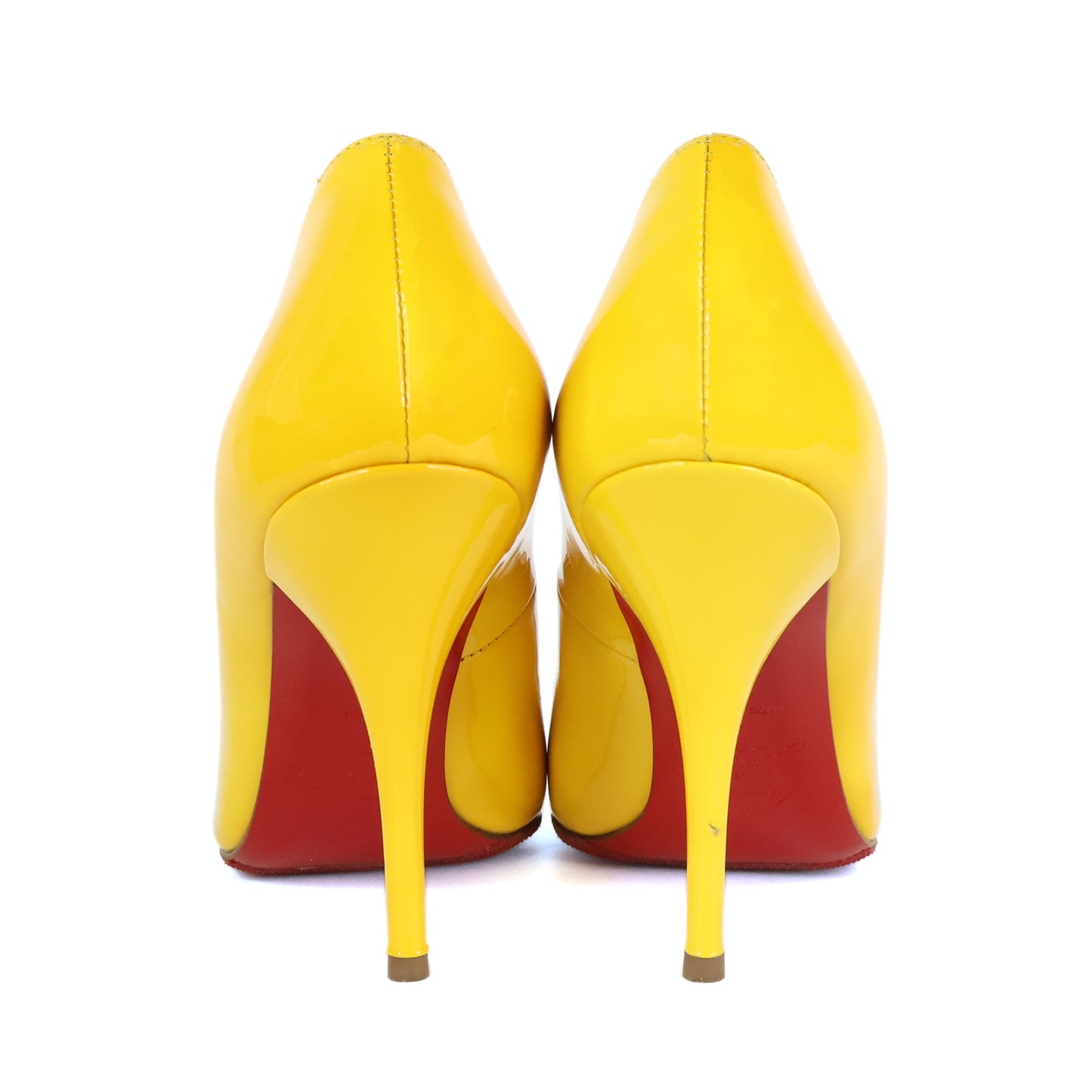 Christian Louboutin Patent Pigalle Pumps Yellow