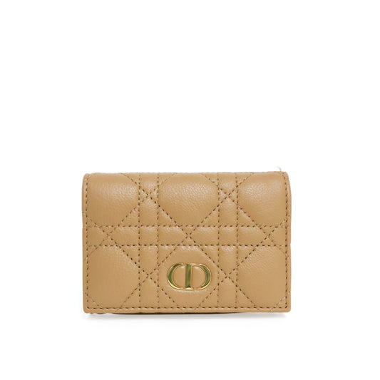 Christian Dior Caro Coin & Card Holder Caramel