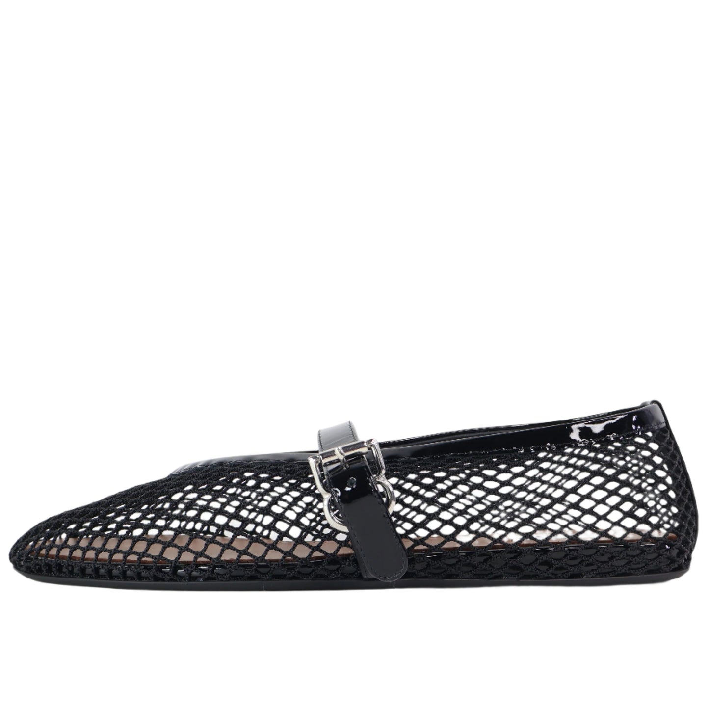 Alaia Ballet Flats In Fishnet Black 39