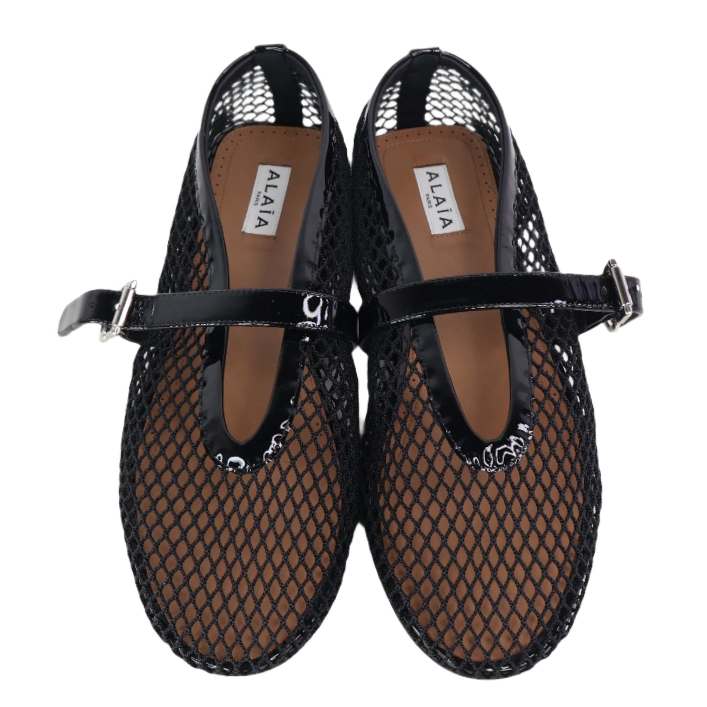 Alaia Ballet Flats In Fishnet Black 39