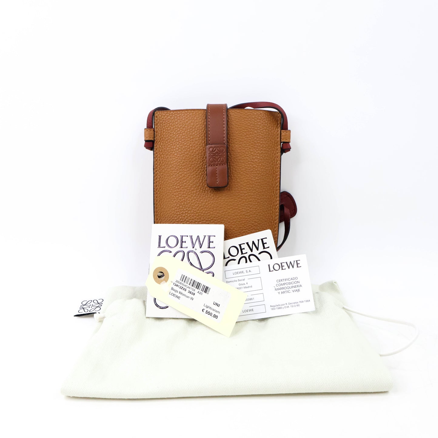 Loewe Phone Holder With Strap Brown