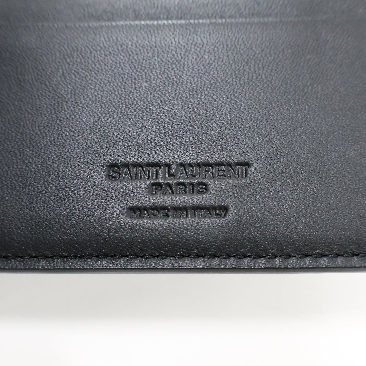 Saint Laurent Money Clip Croc Print Black