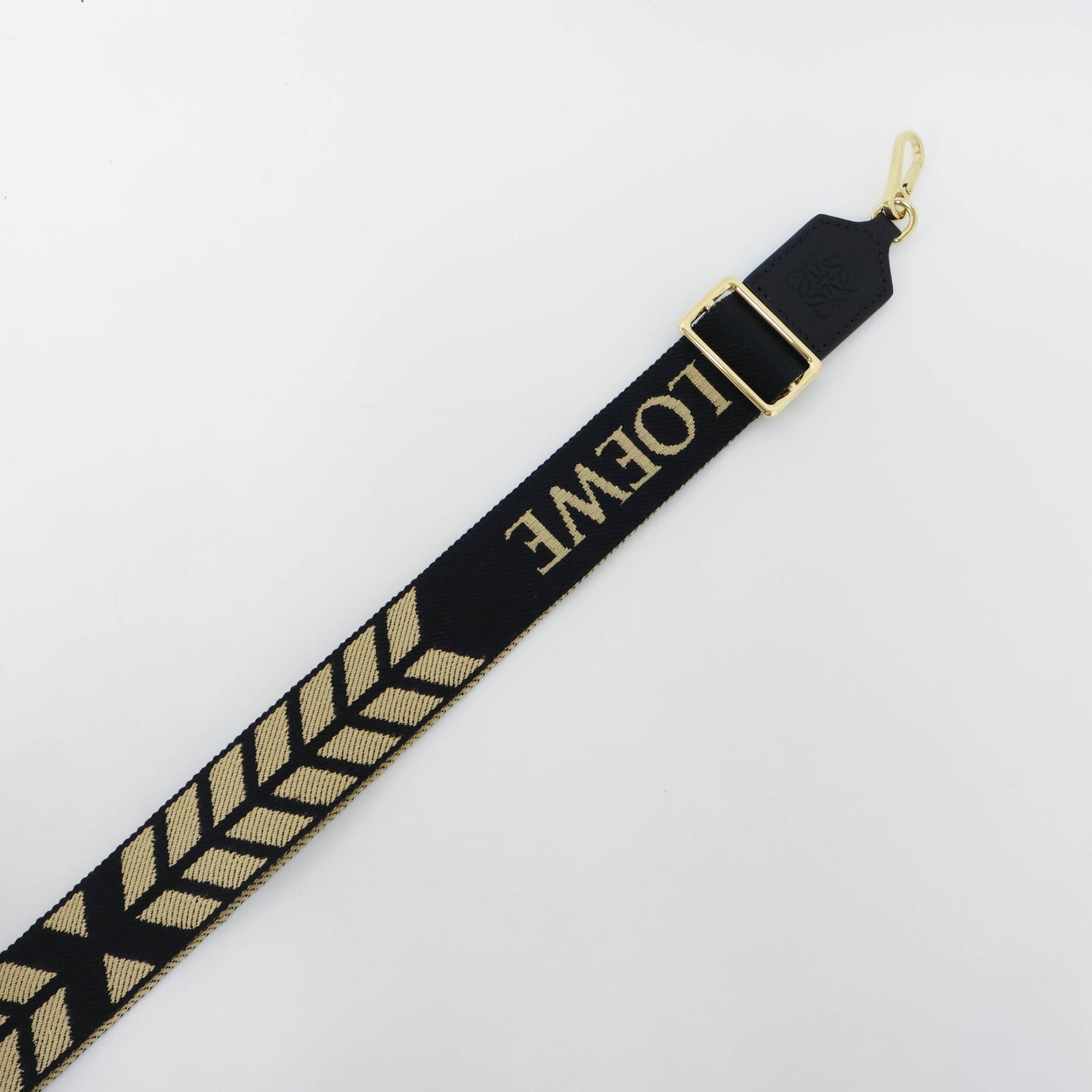 Loewe Webbing Strap Chevron Natural Black