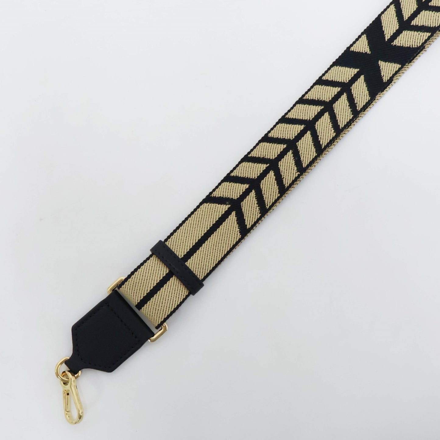 Loewe Webbing Strap Chevron Natural Black