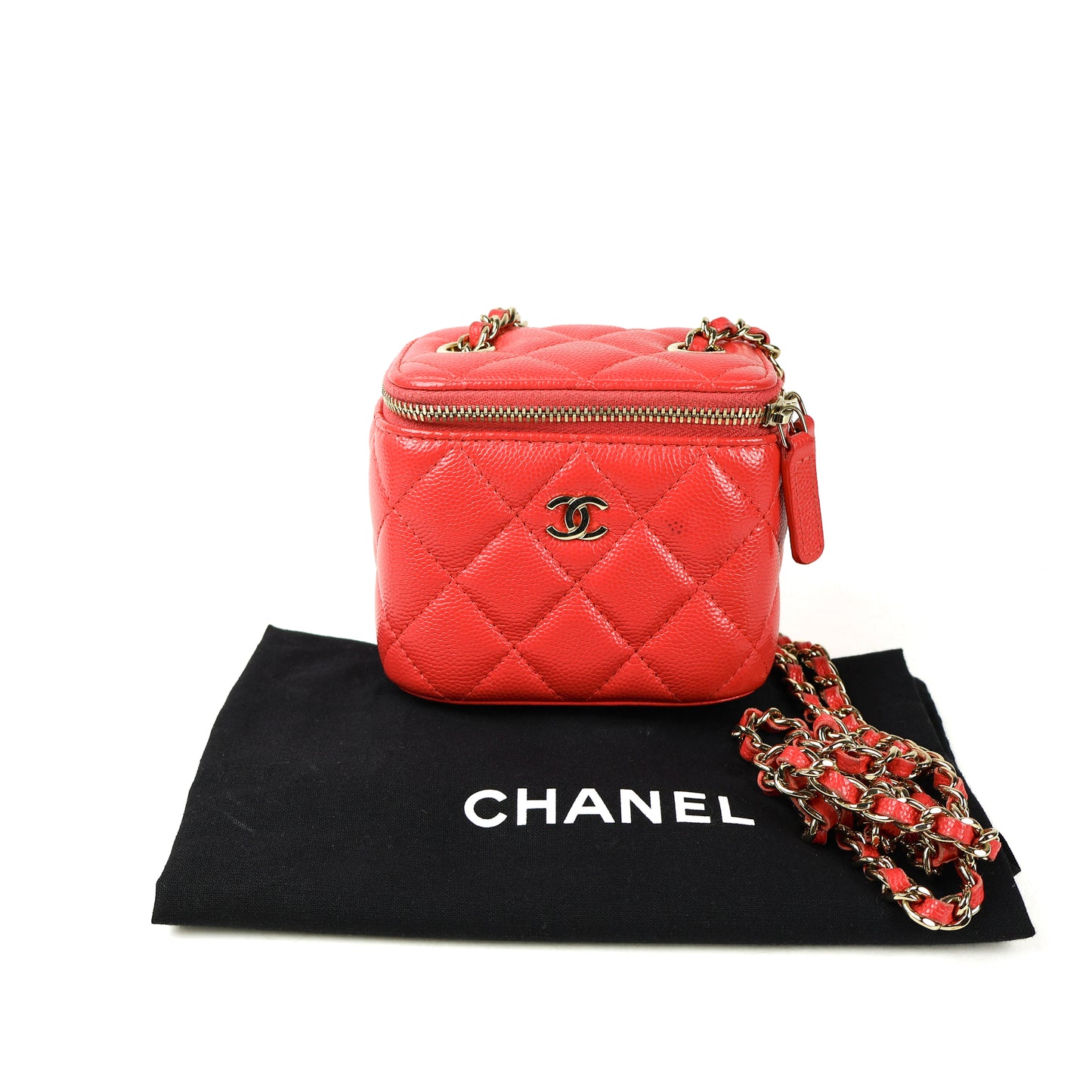 Chanel Vanity Mini Caviar red