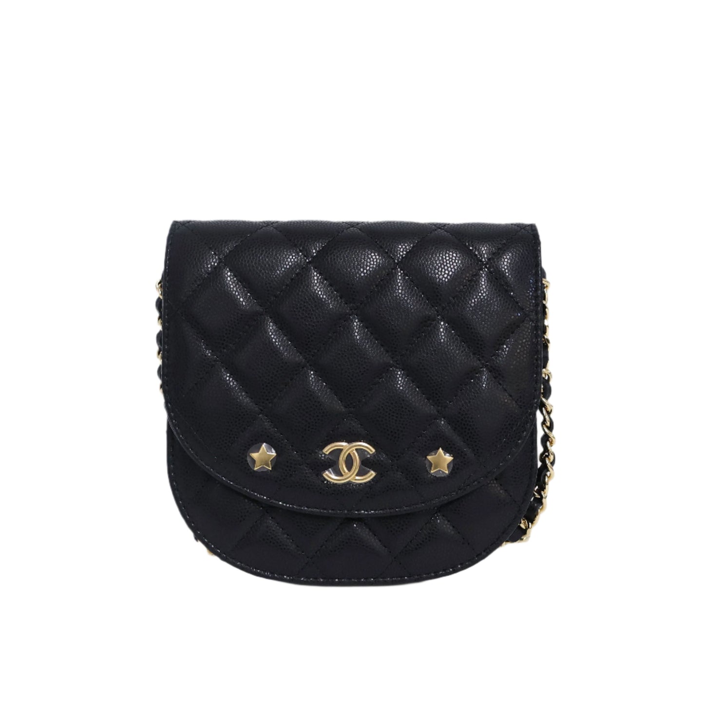 Chanel Flap Bag With Chain Black Star GHW