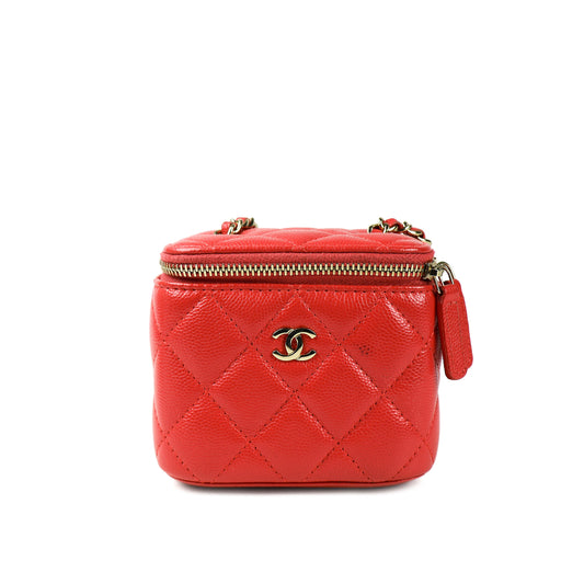 Chanel Vanity Mini Caviar red