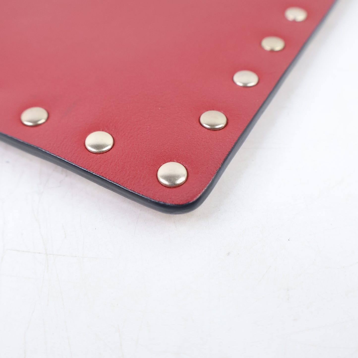 Valentino Large Rockstud Envolope Clutch Red