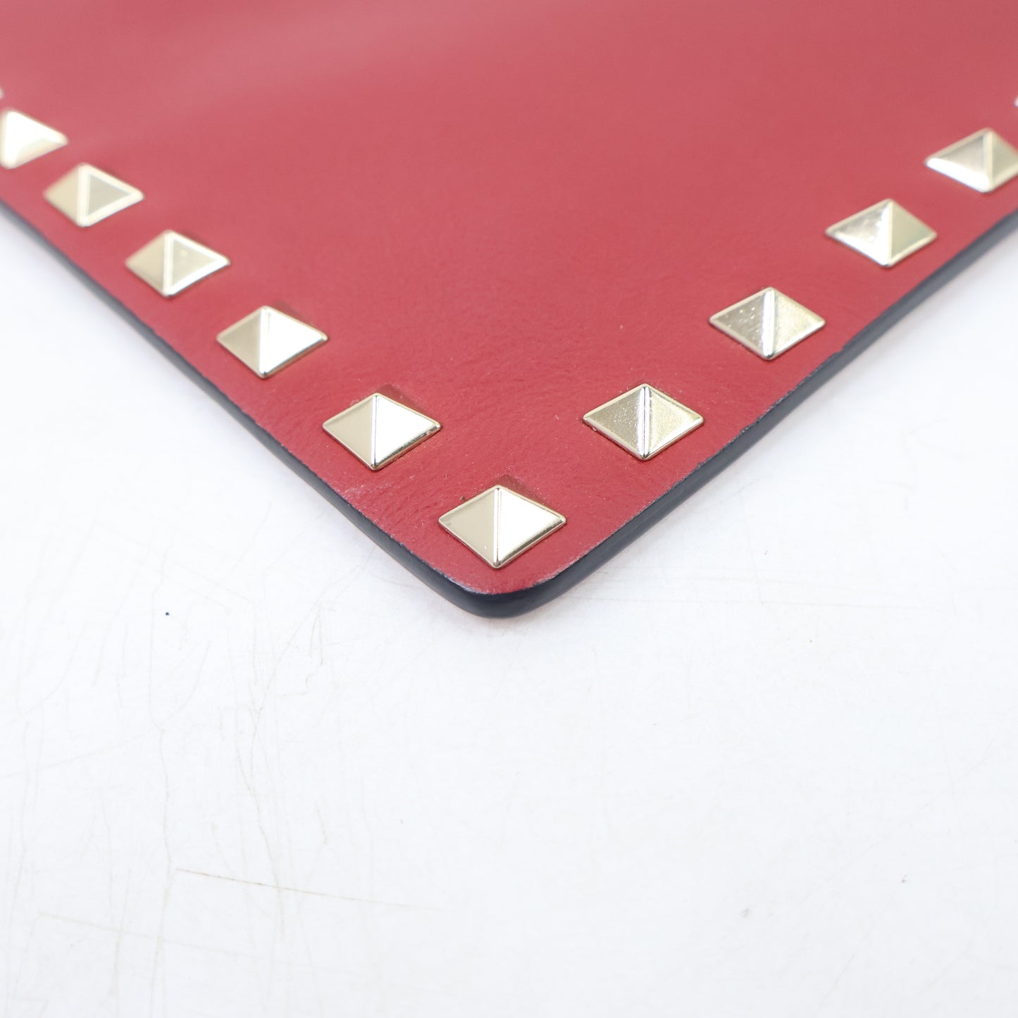 Valentino Large Rockstud Envolope Clutch Red