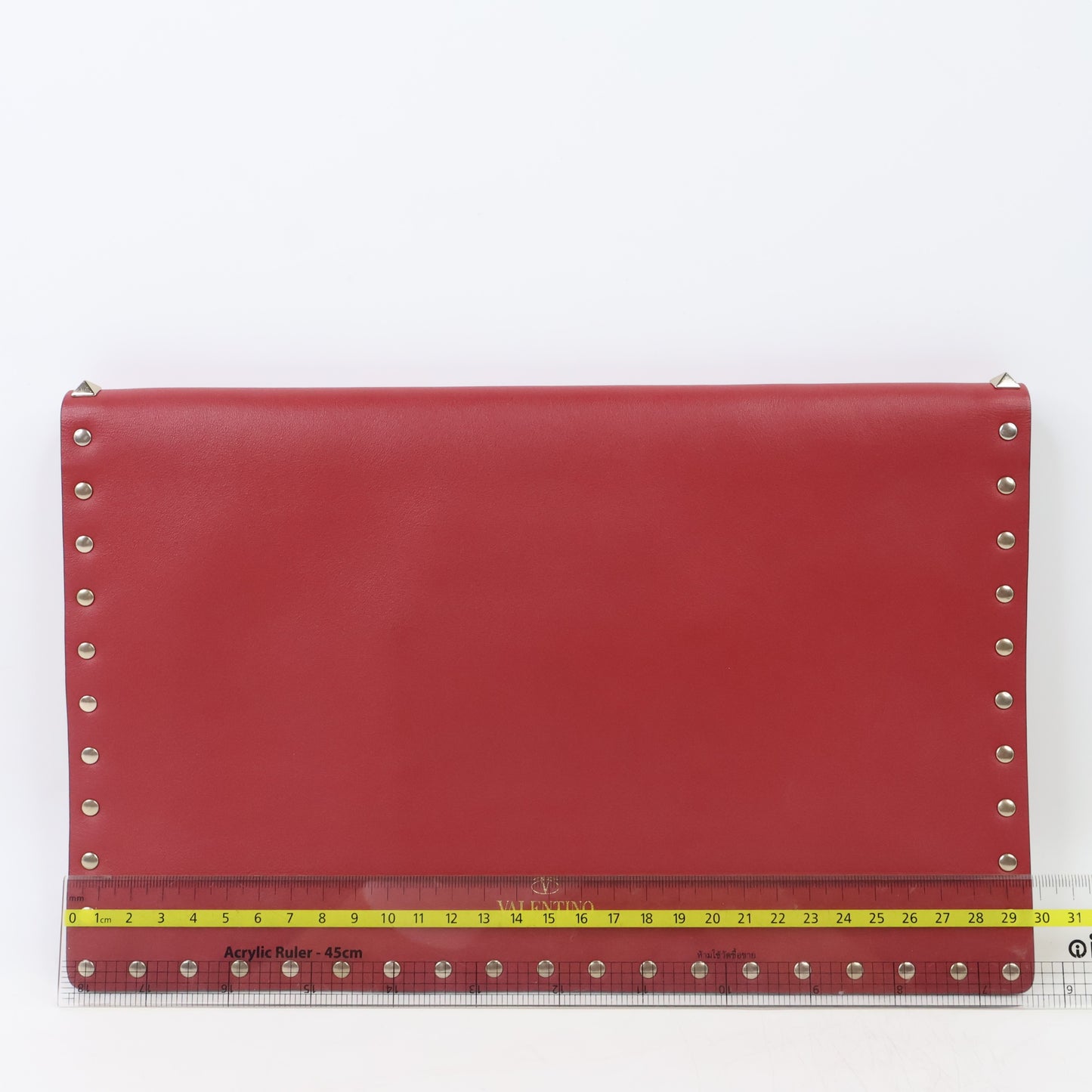 Valentino Large Rockstud Envolope Clutch Red