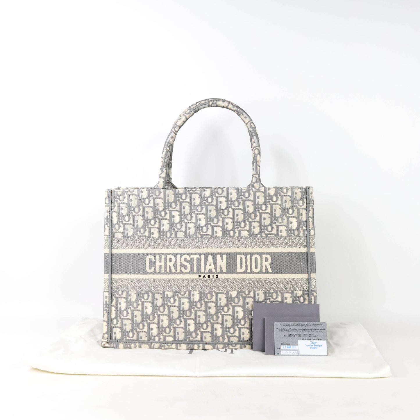 Christian Dior Book Tote Medium Oblique Grey