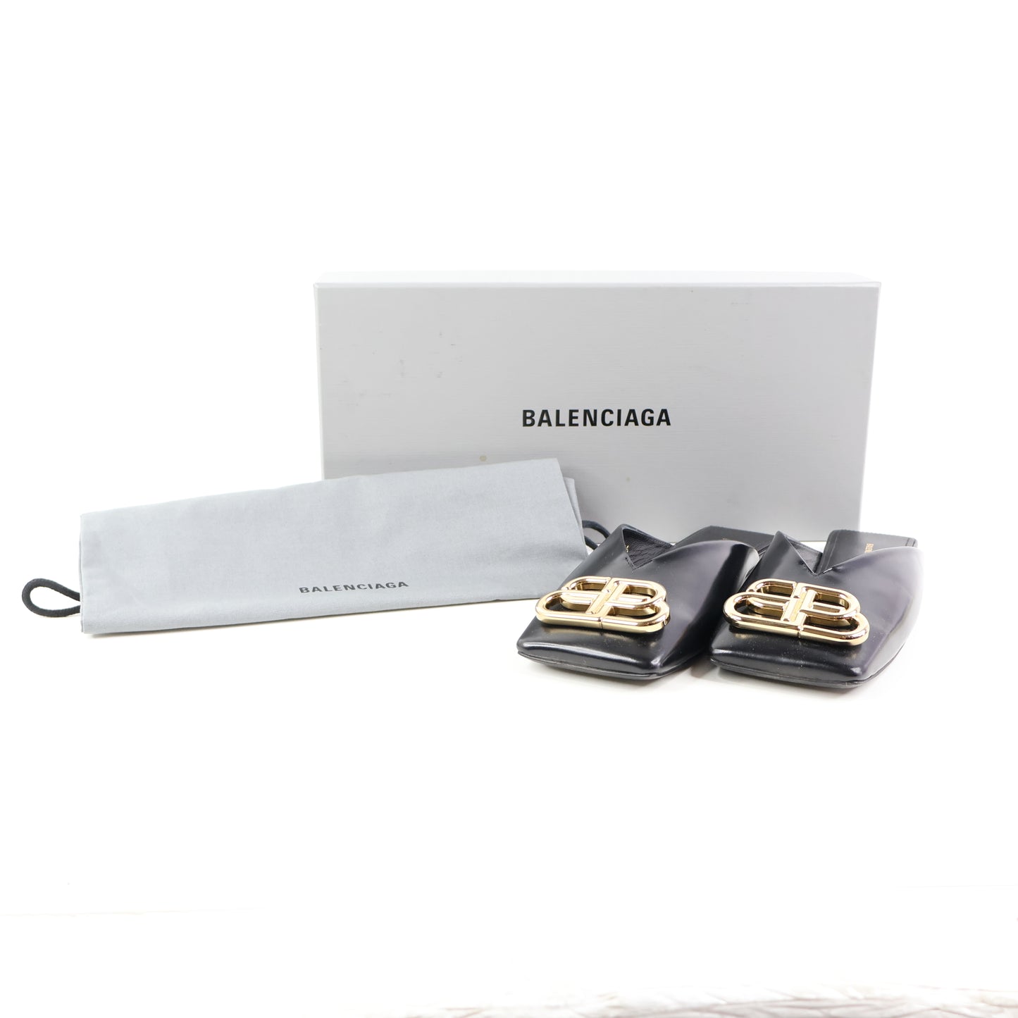 Balenciaga Sandals Black Big Logo 36