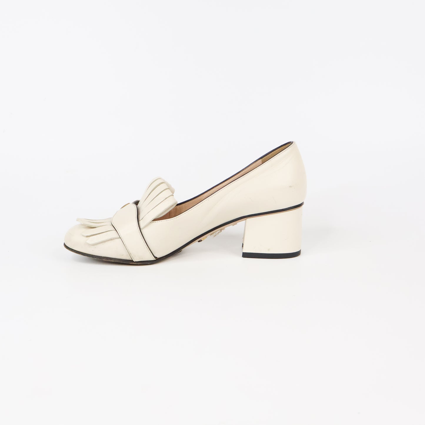 Gucci Loafers Pumps Marmont Fringe Ivory 36.5