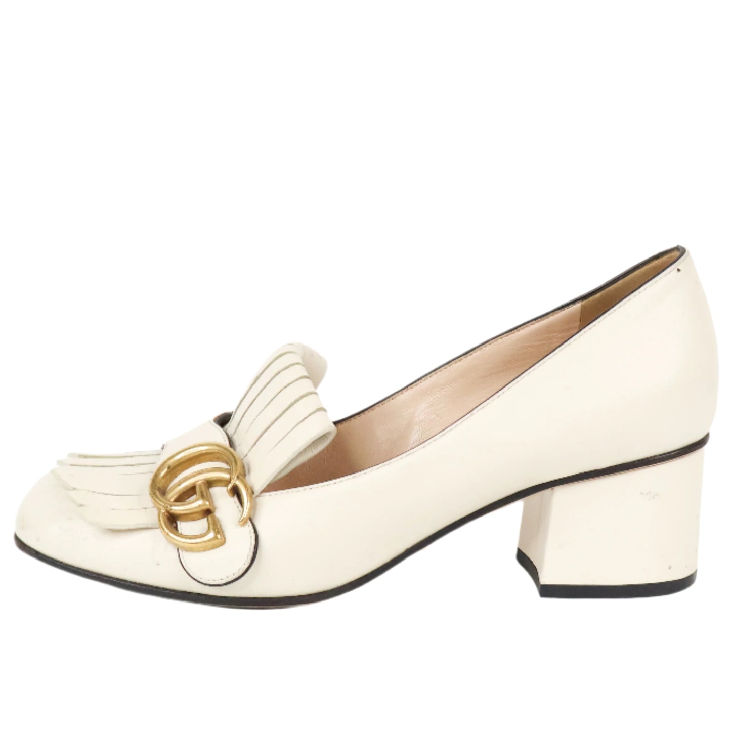 Gucci Loafers Pumps Marmont Fringe Ivory 36.5