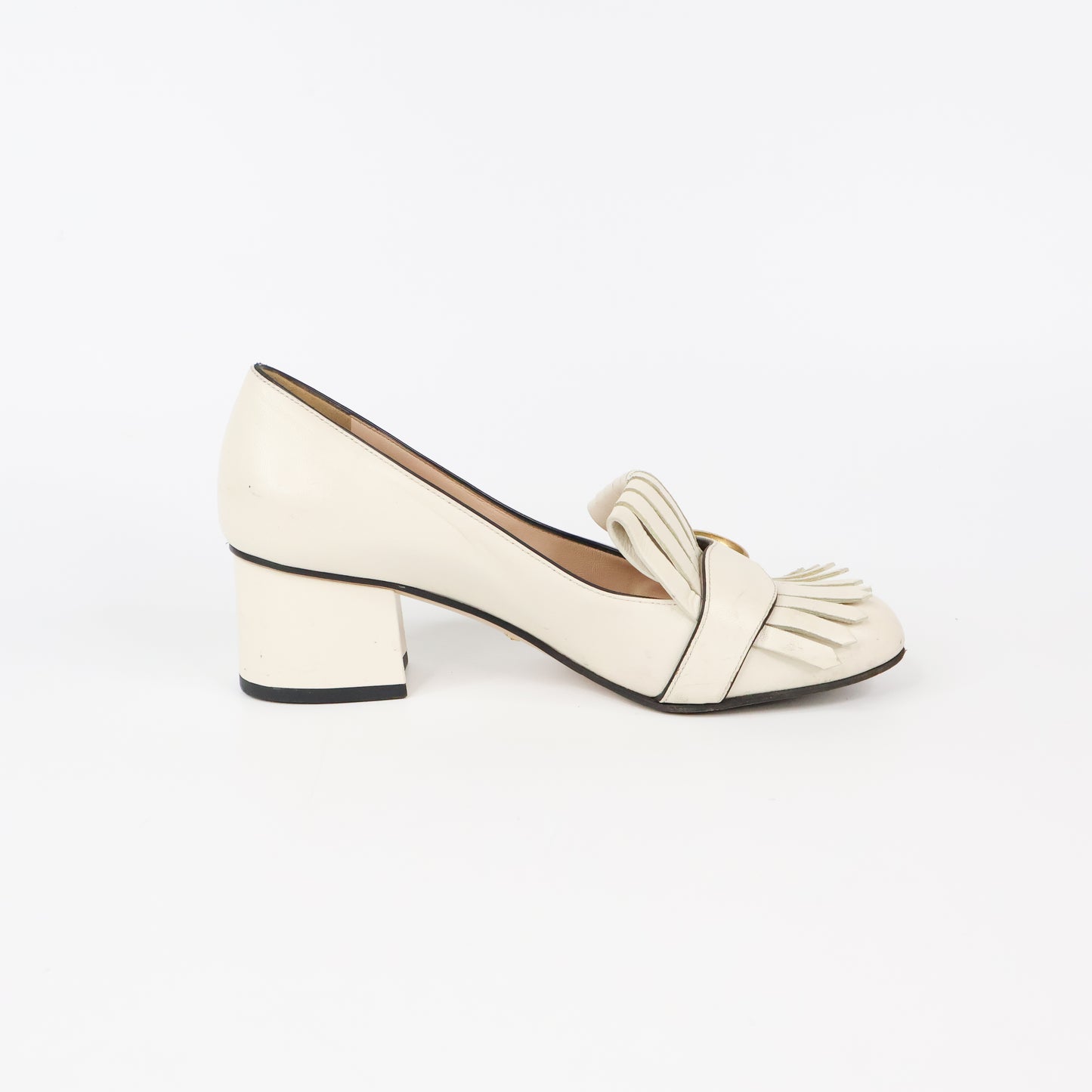 Gucci Loafers Pumps Marmont Fringe Ivory 36.5