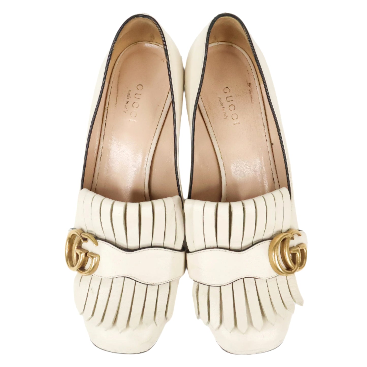 Gucci Loafers Pumps Marmont Fringe Ivory 36.5