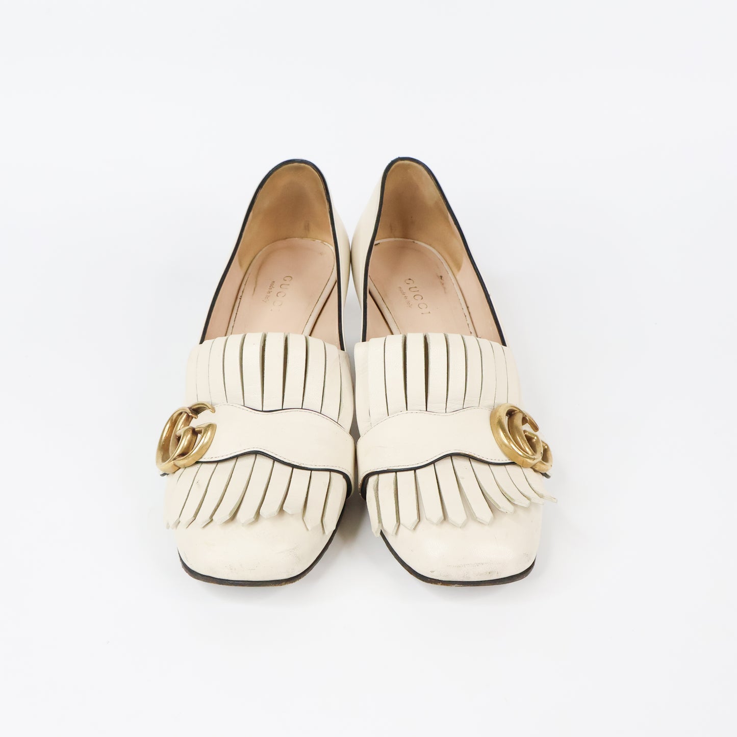 Gucci Loafers Pumps Marmont Fringe Ivory 36.5