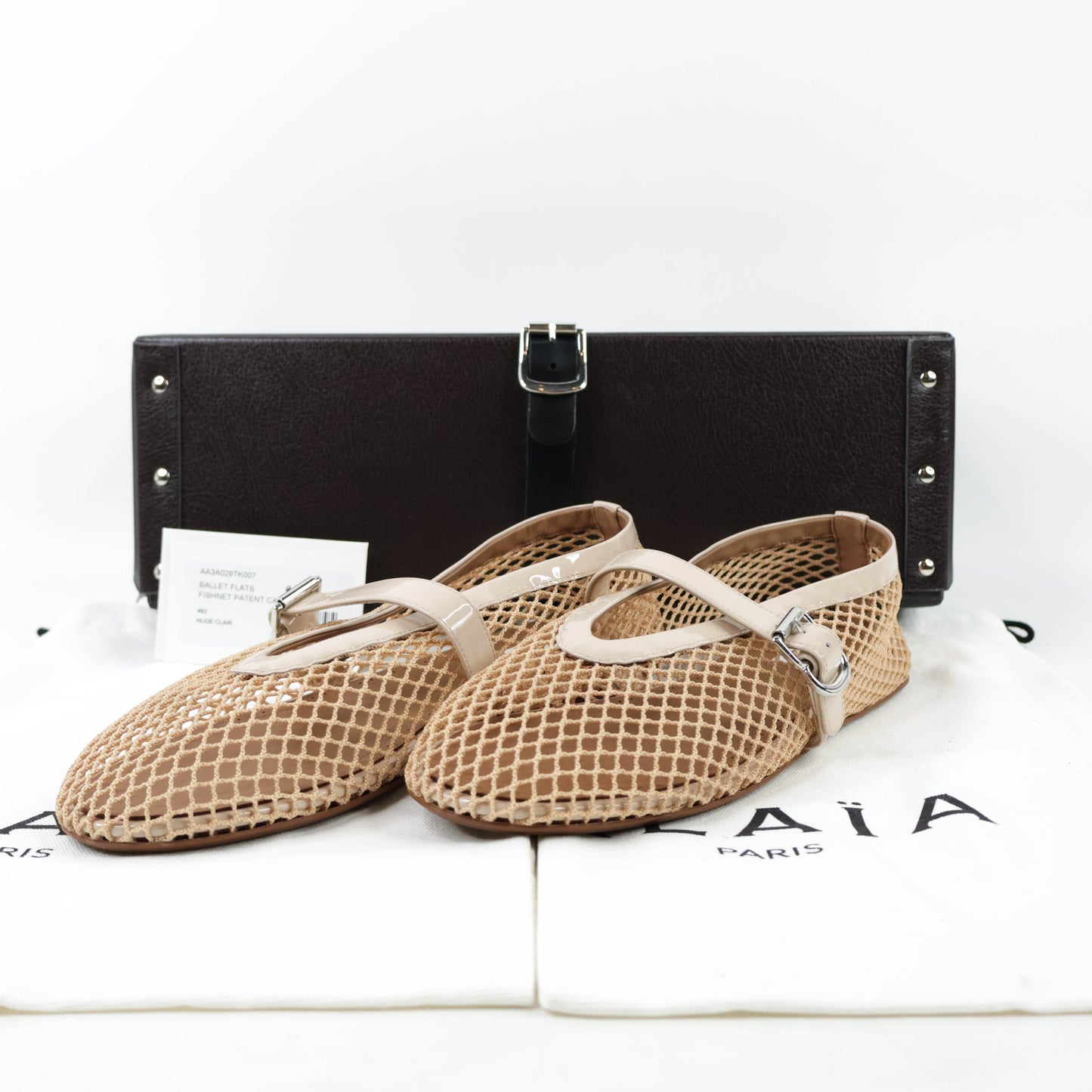 Alaia Ballet Flats Fishnet Patent 38