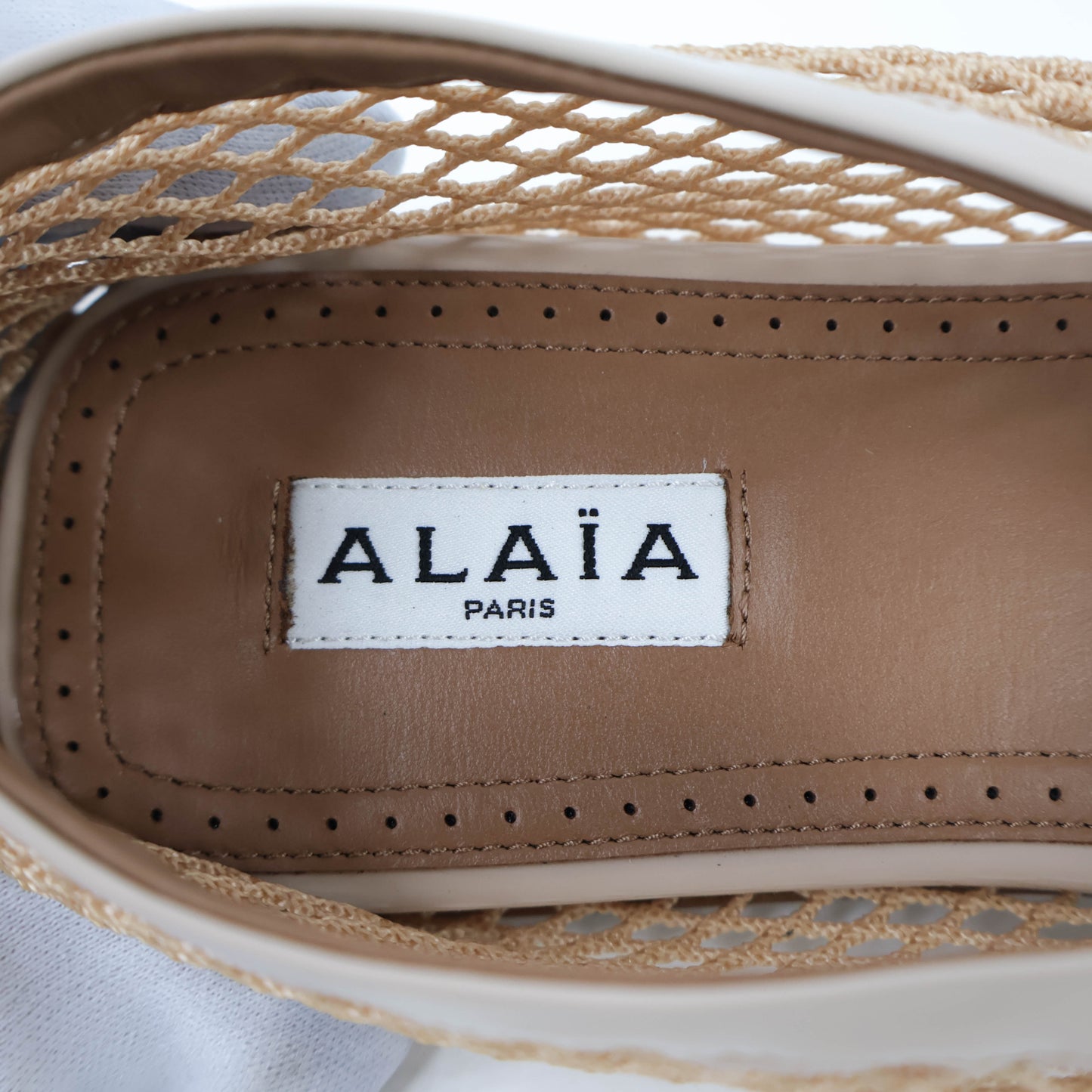 Alaia Ballet Flats Fishnet Patent 38