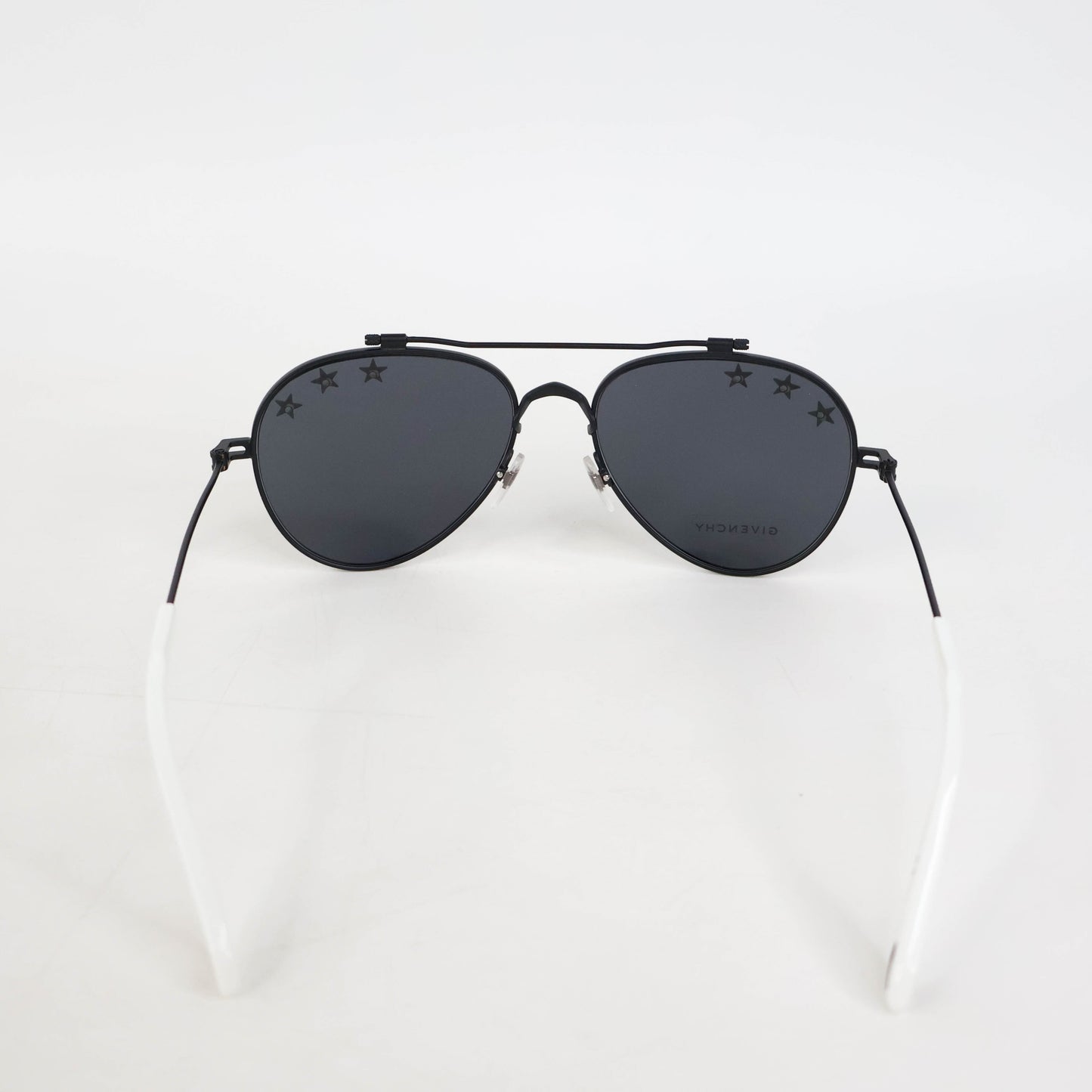 Givenchy White Satr Black Aviator Sunglasses