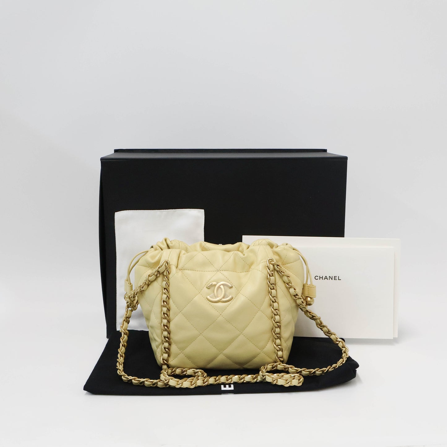 Chanel Bucket Bag Light Yellow GHW