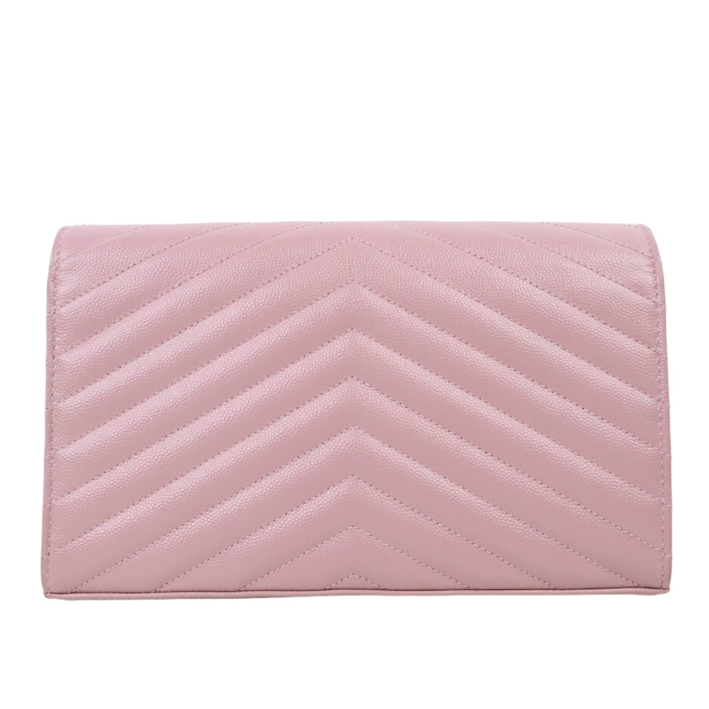 Saint Laurent Wallet On Chain Chevron Pink