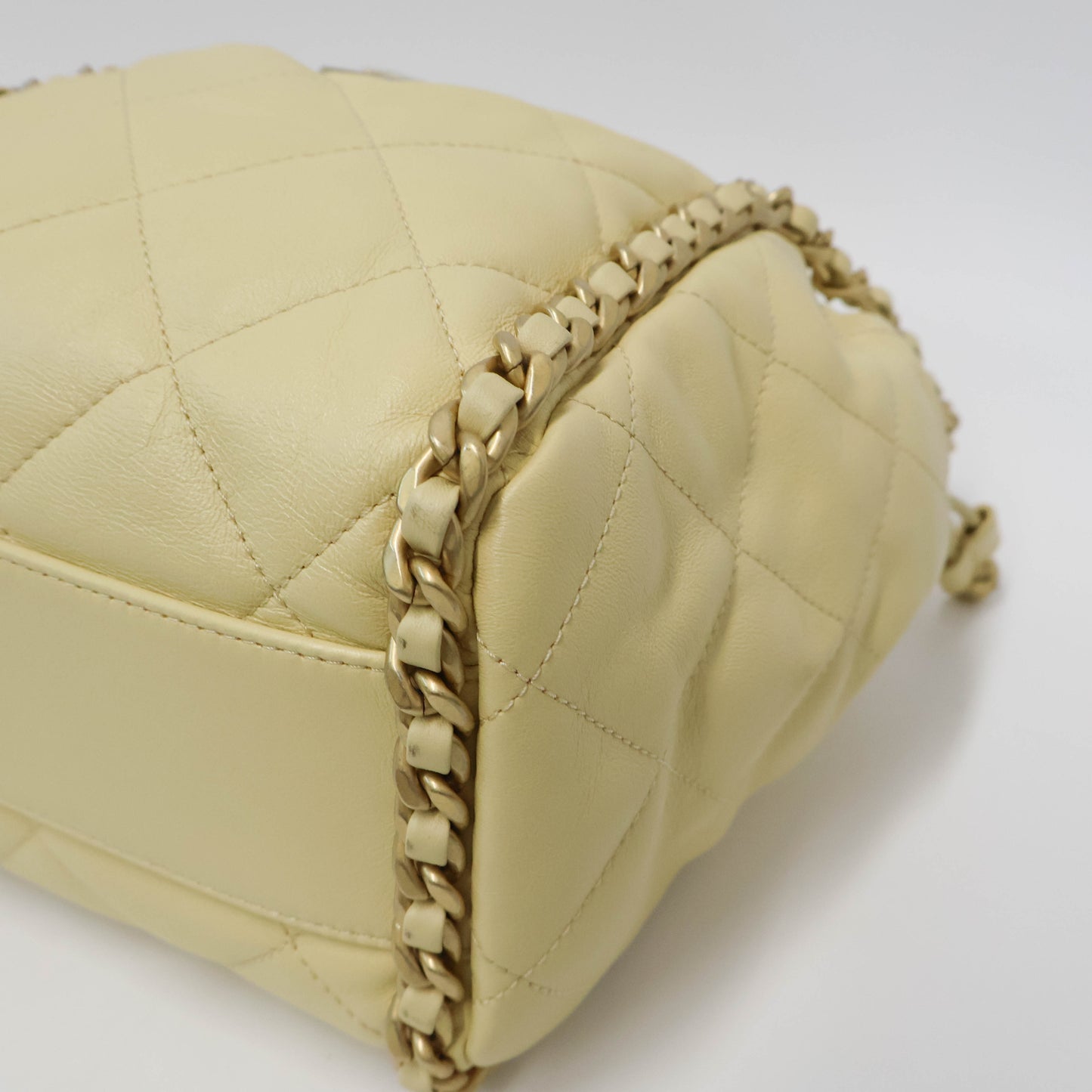 Chanel Bucket Bag Light Yellow GHW