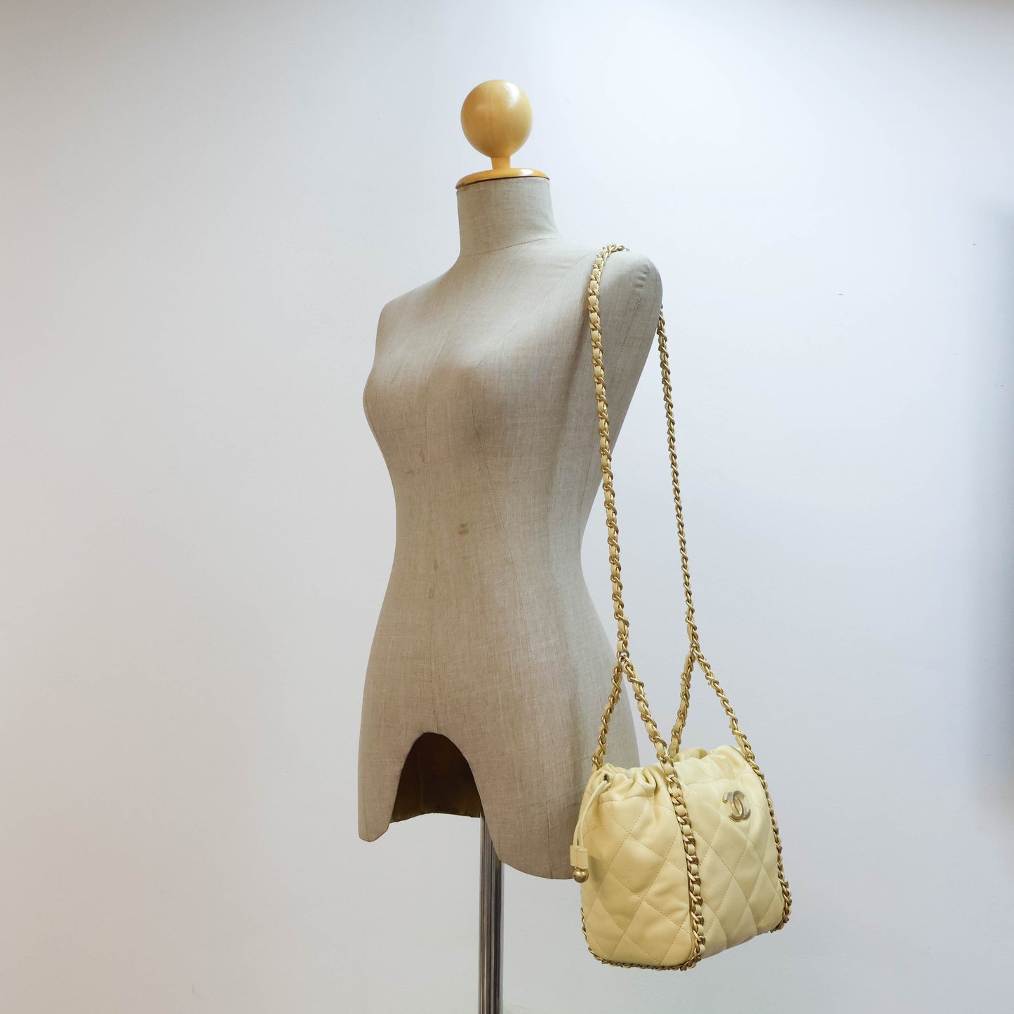 Chanel Bucket Bag Light Yellow GHW