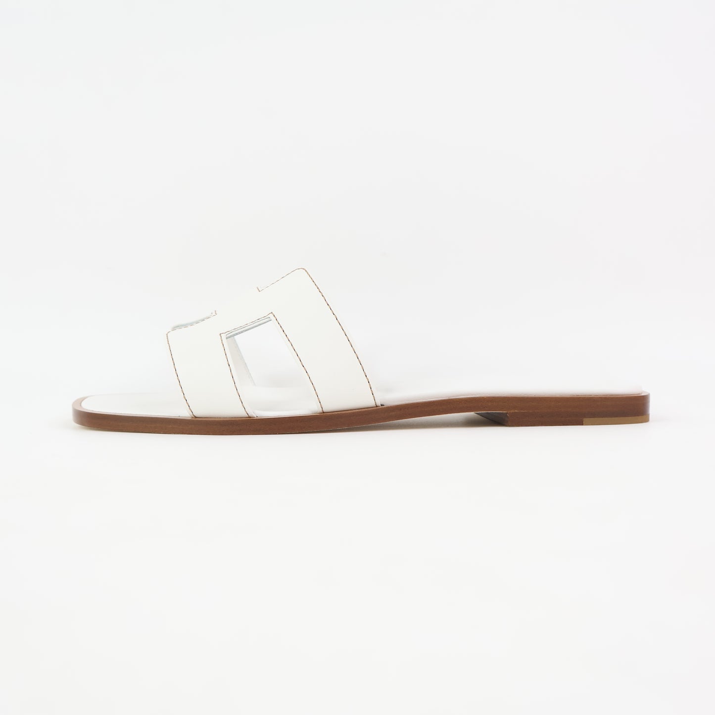 Hermes Oran Sandals White 37