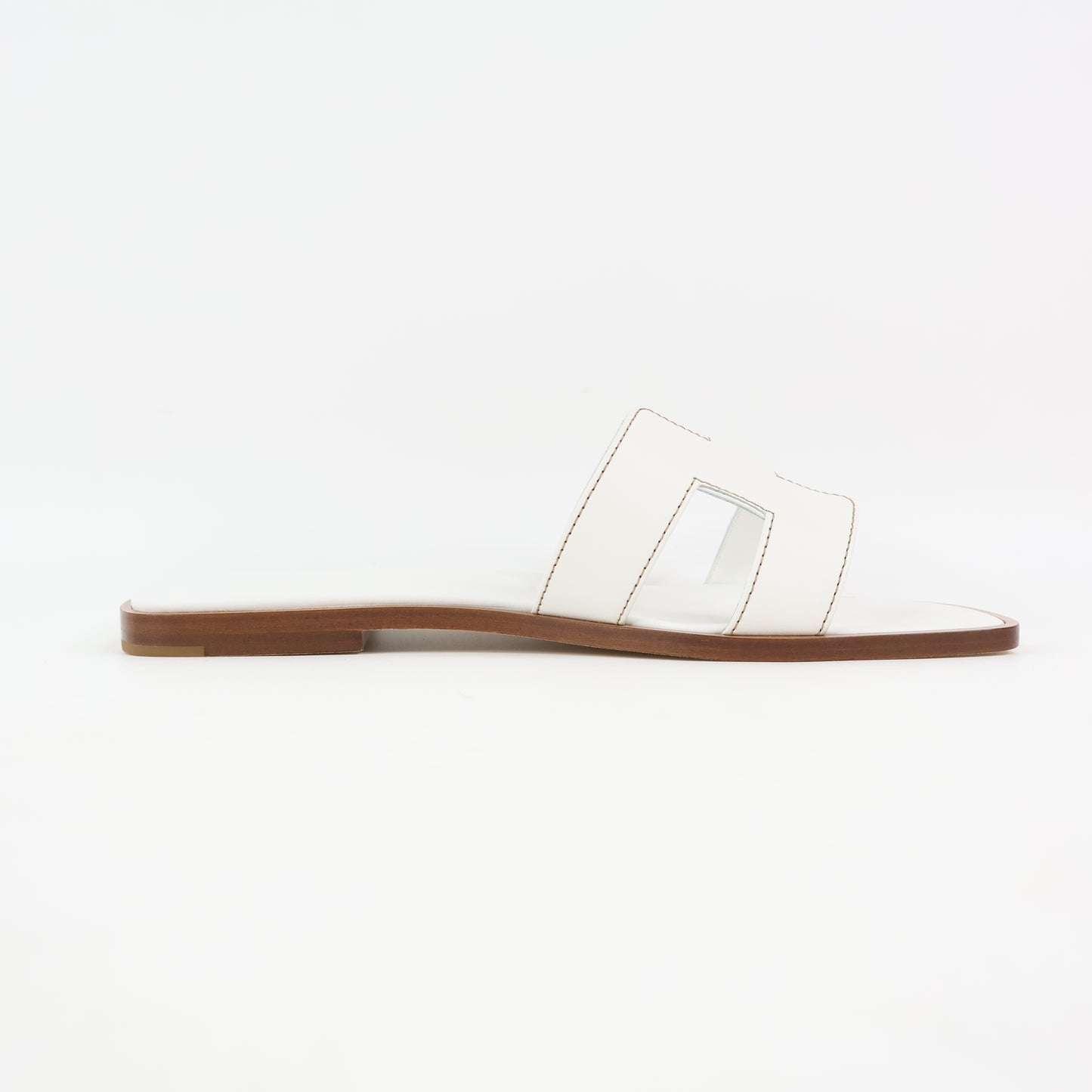 Hermes Oran Sandals White 37