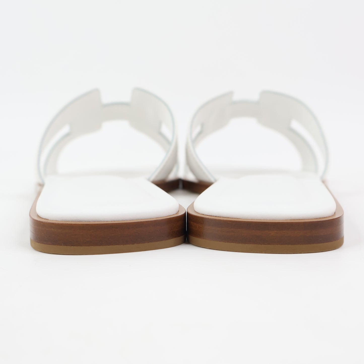 Hermes Oran Sandals White 37