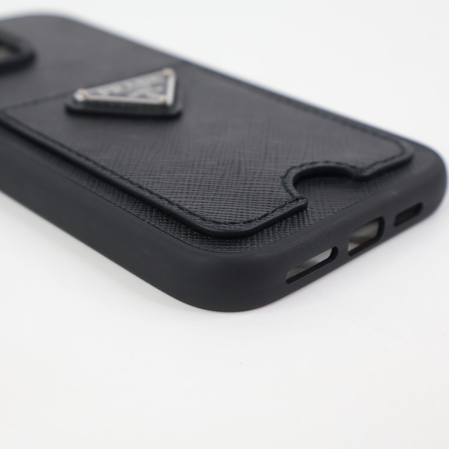 Prada Iphone 15 PM Case Saffiano Black