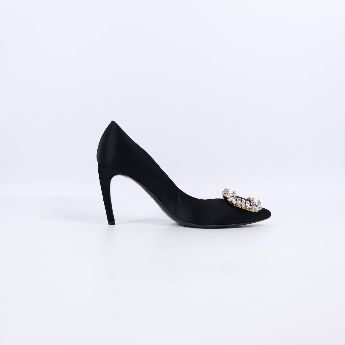 Roger Vivier Pumps Satin Black Crystal