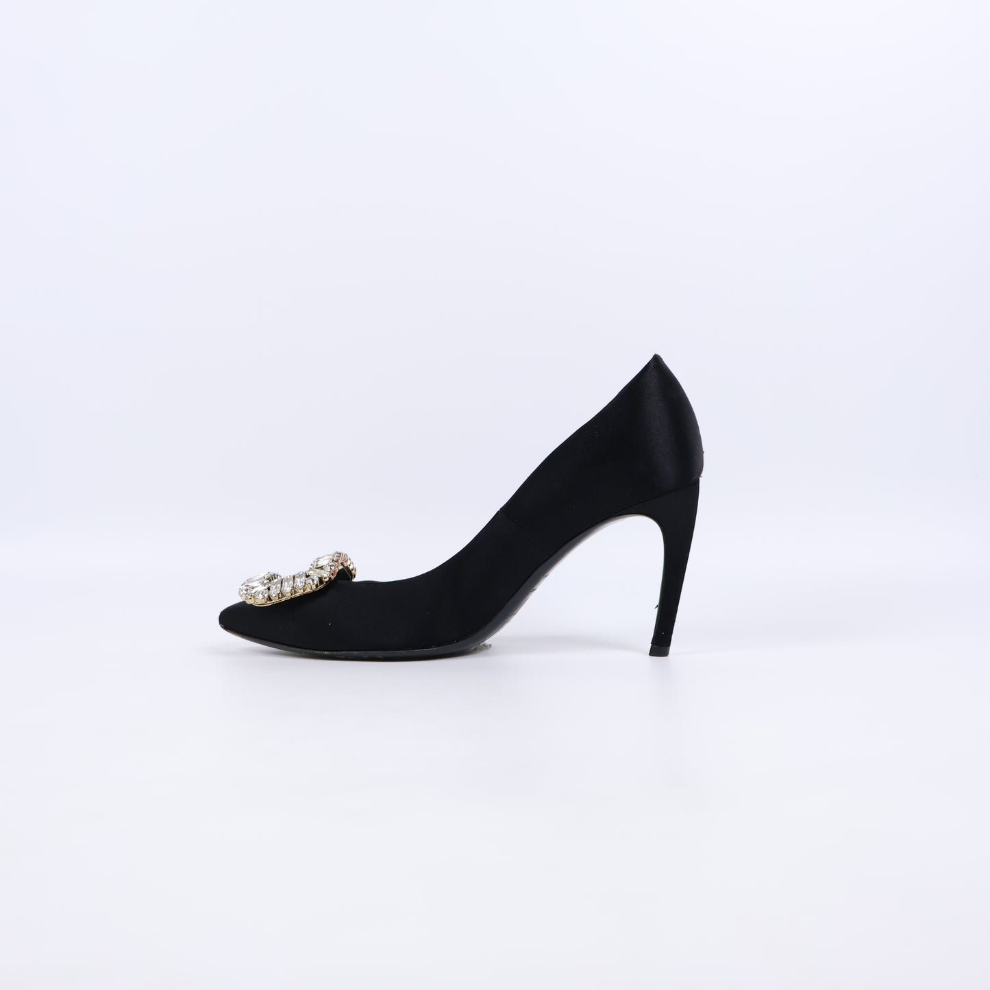 Roger Vivier Pumps Satin Black Crystal