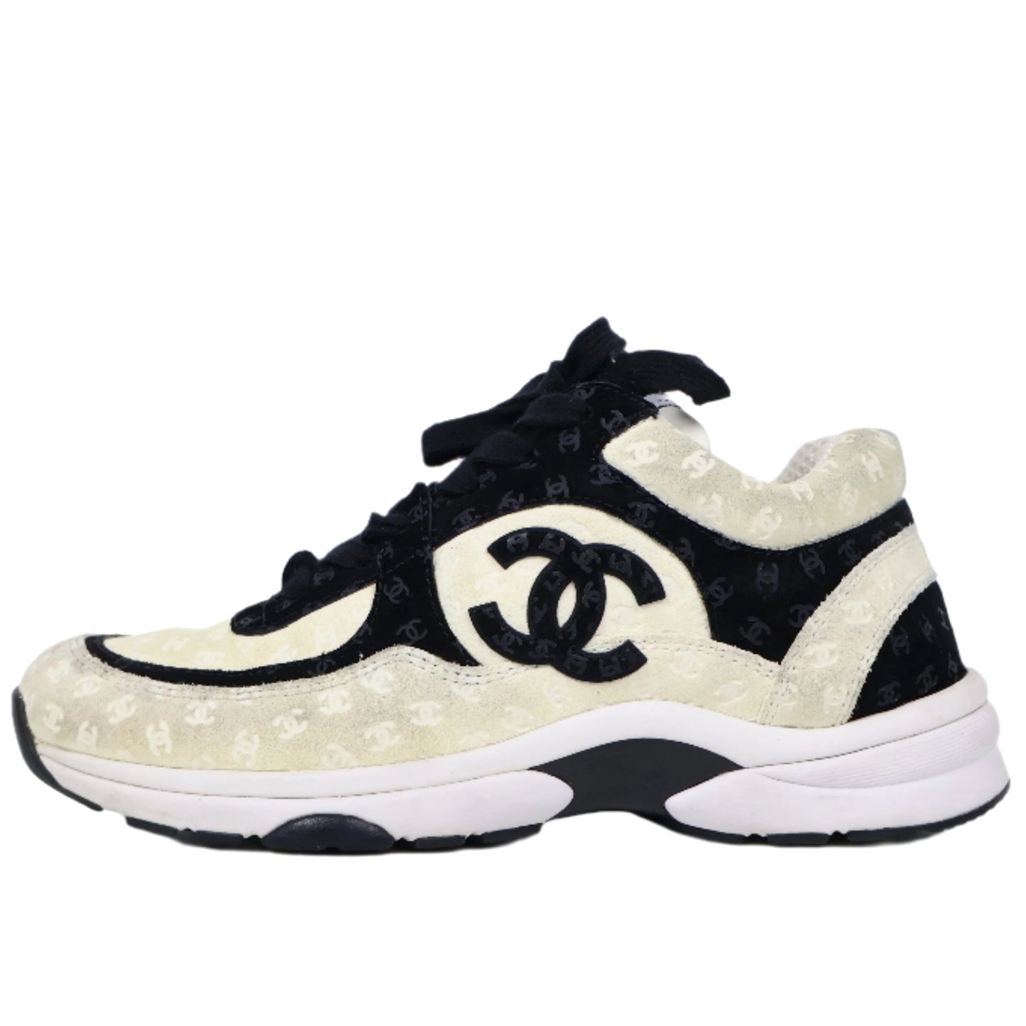 Chanel Sneakers Suede White Black