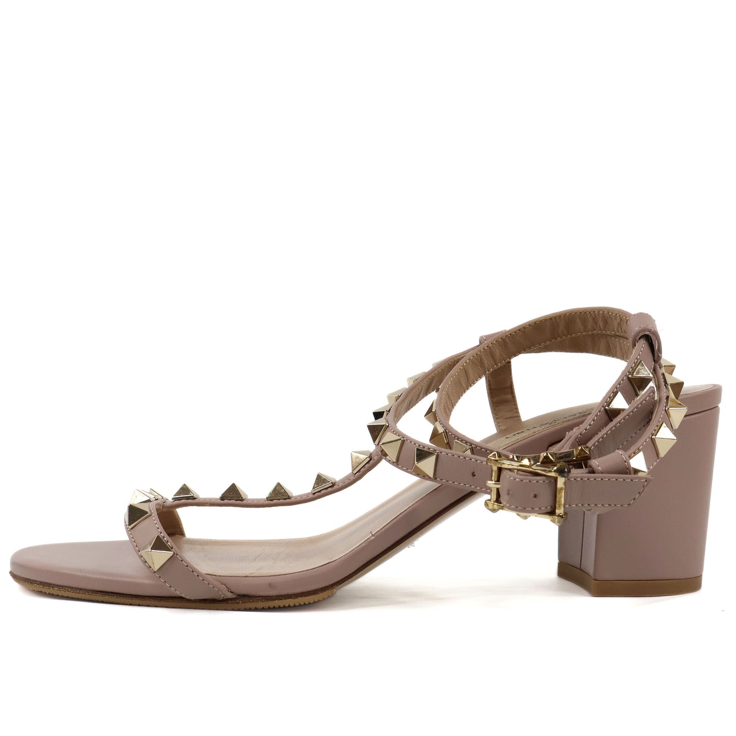 Valentino Sandals Ankle Strap Rockstud Nude