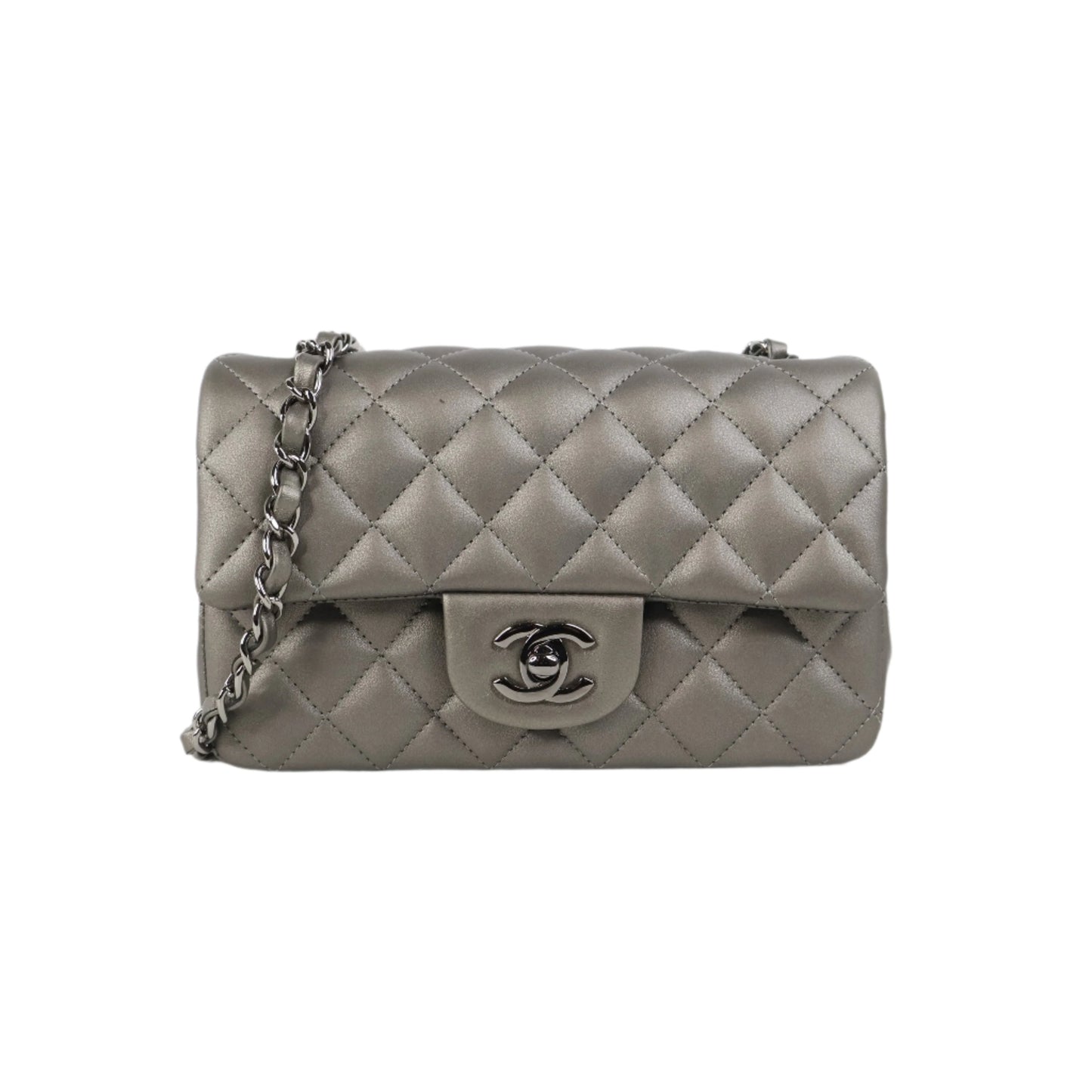 Chanel Classic 8" Grey Lamb