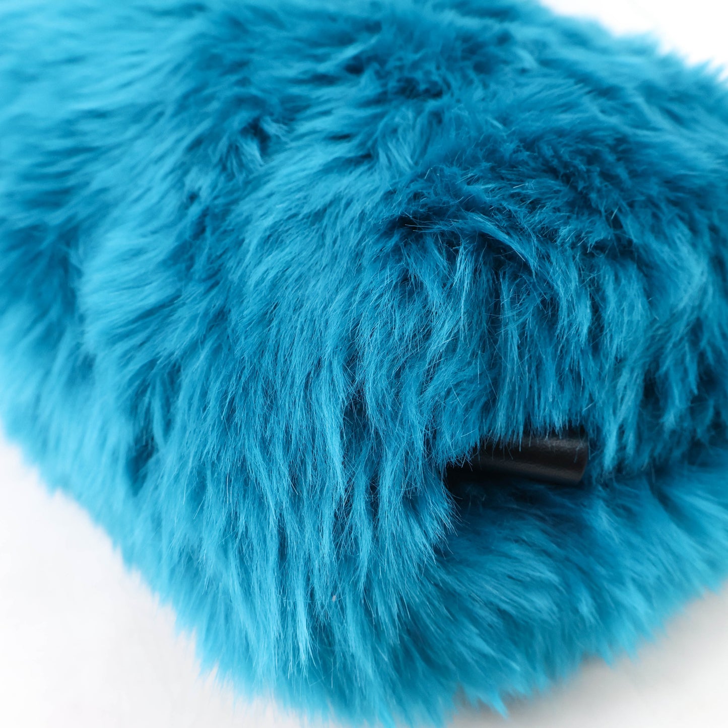 JW Anderson Chain-Embellished Faux fur Shoulder Bag Blue