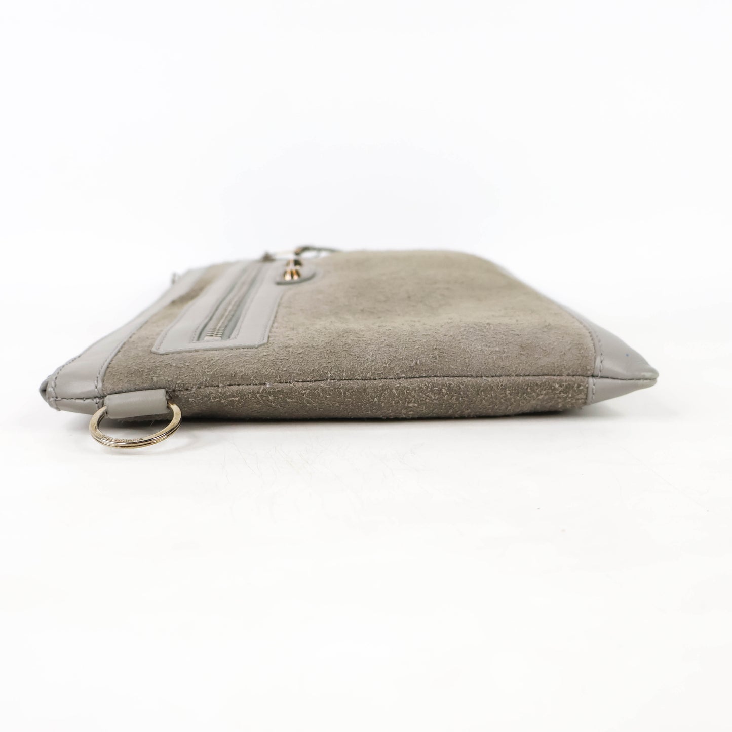 Balenciaga Zip Clutch Grey Suede