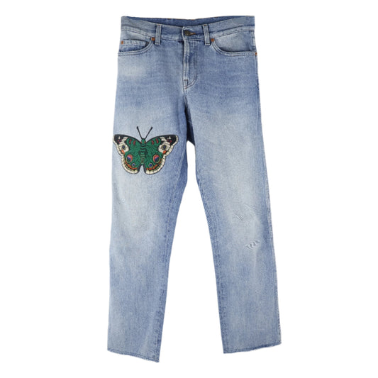 Gucci Denim Pants Butterfly