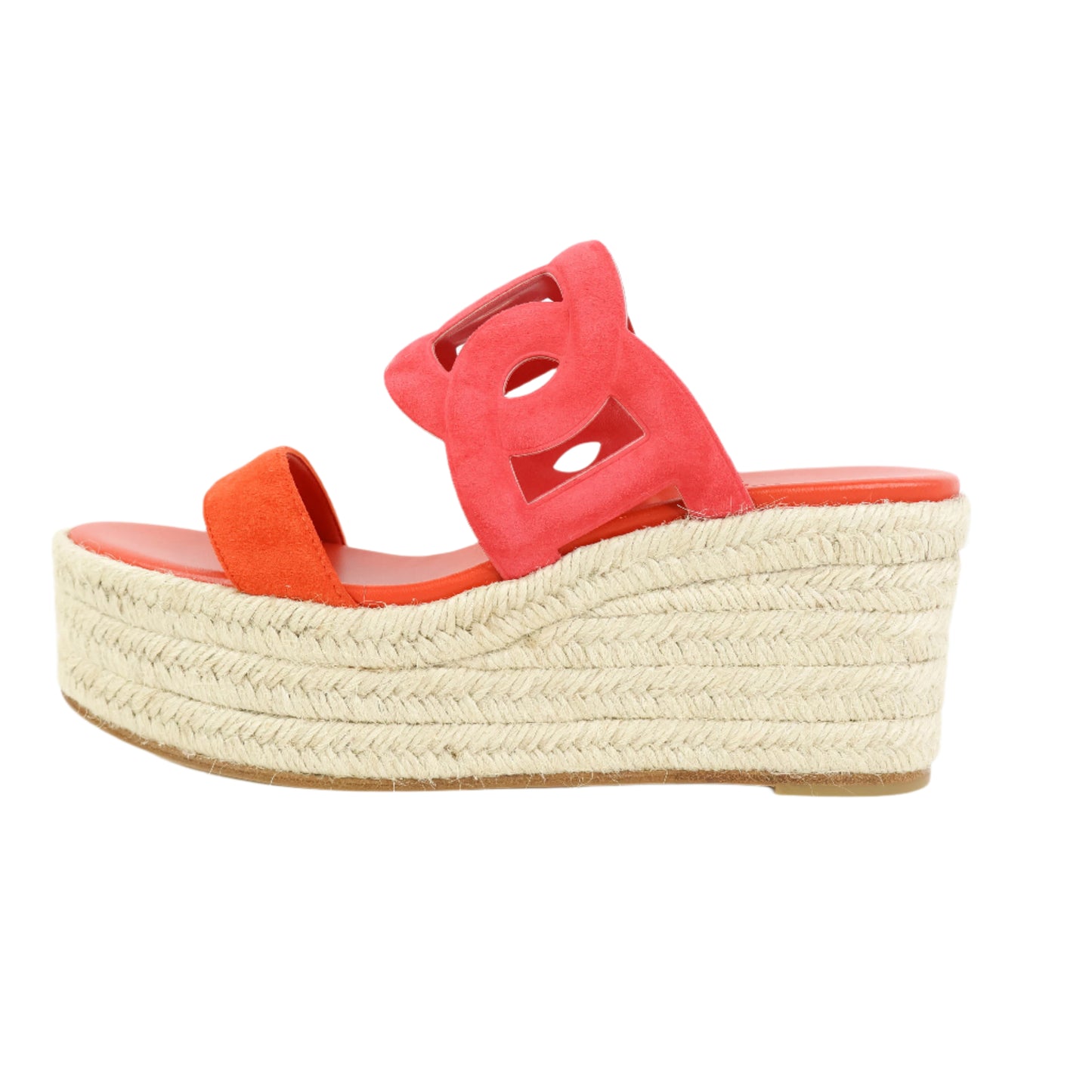 Hermes Ithea 30 Espadrilles Rouge Cinetique Orange Capucine 39