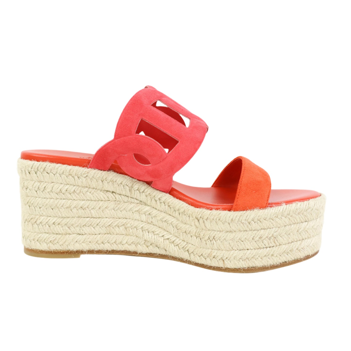 Hermes Ithea 30 Espadrilles Rouge Cinetique Orange Capucine 39