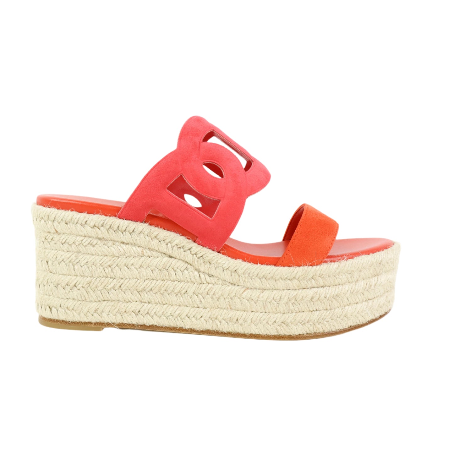 Hermes Ithea 30 Espadrilles Rouge Cinetique Orange Capucine 39