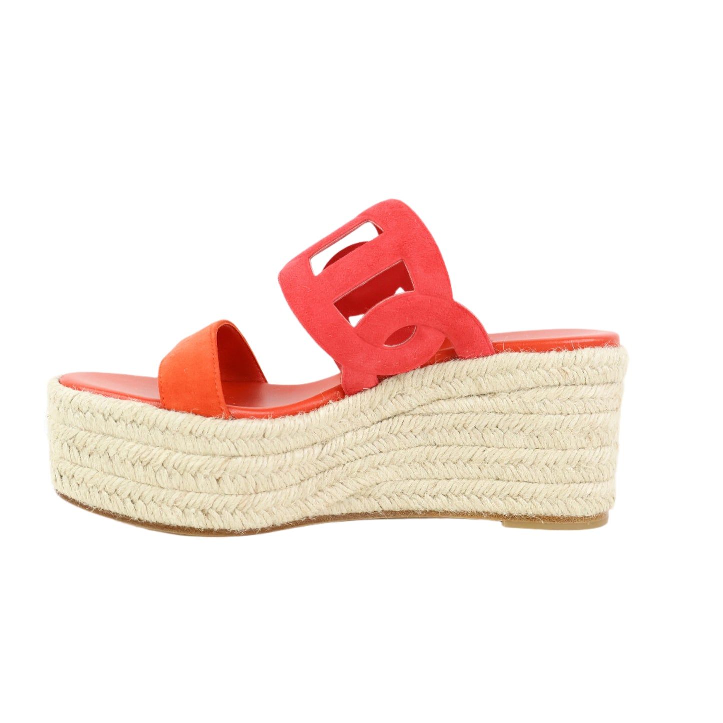 Hermes Ithea 30 Espadrilles Rouge Cinetique Orange Capucine 39