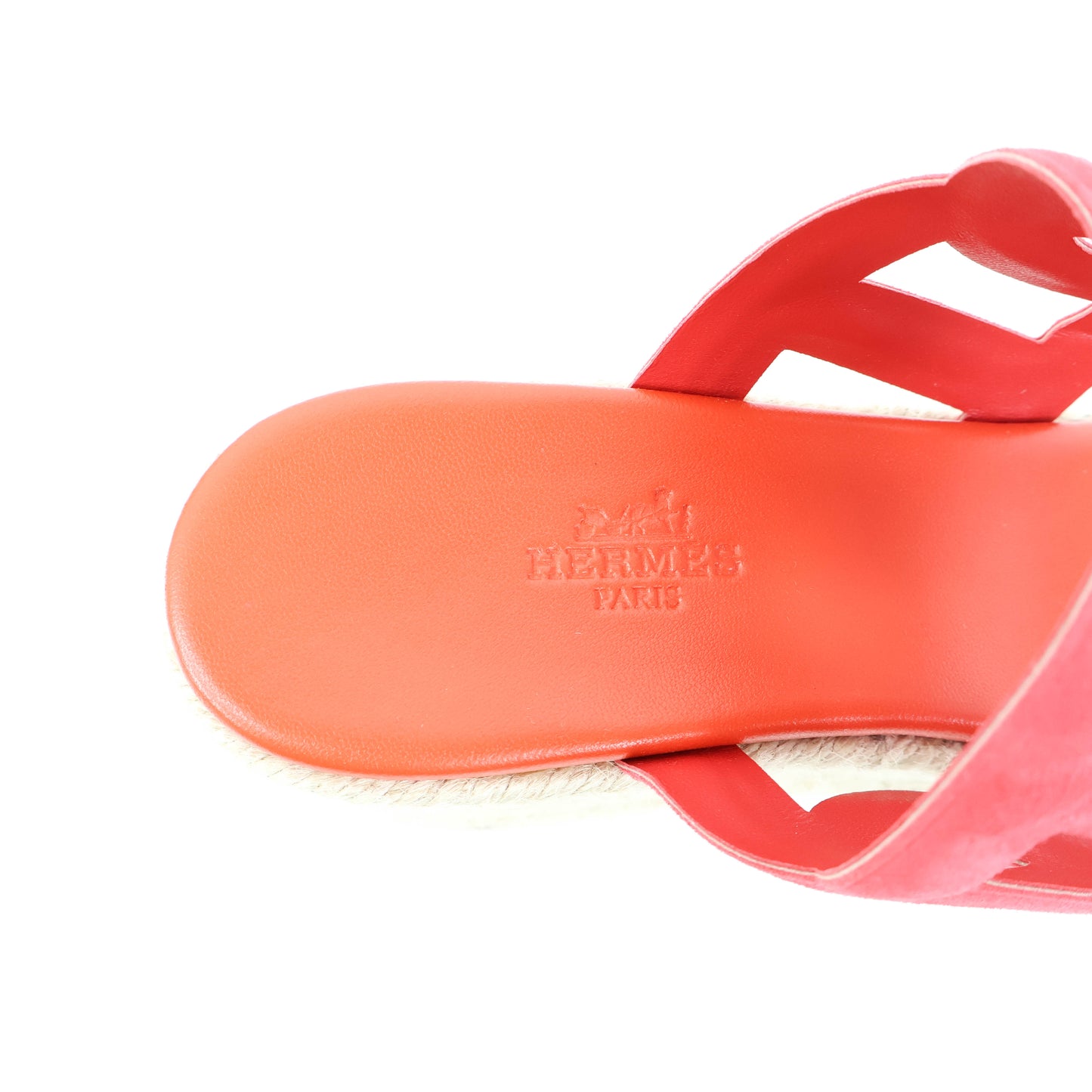 Hermes Ithea 30 Espadrilles Rouge Cinetique Orange Capucine 39