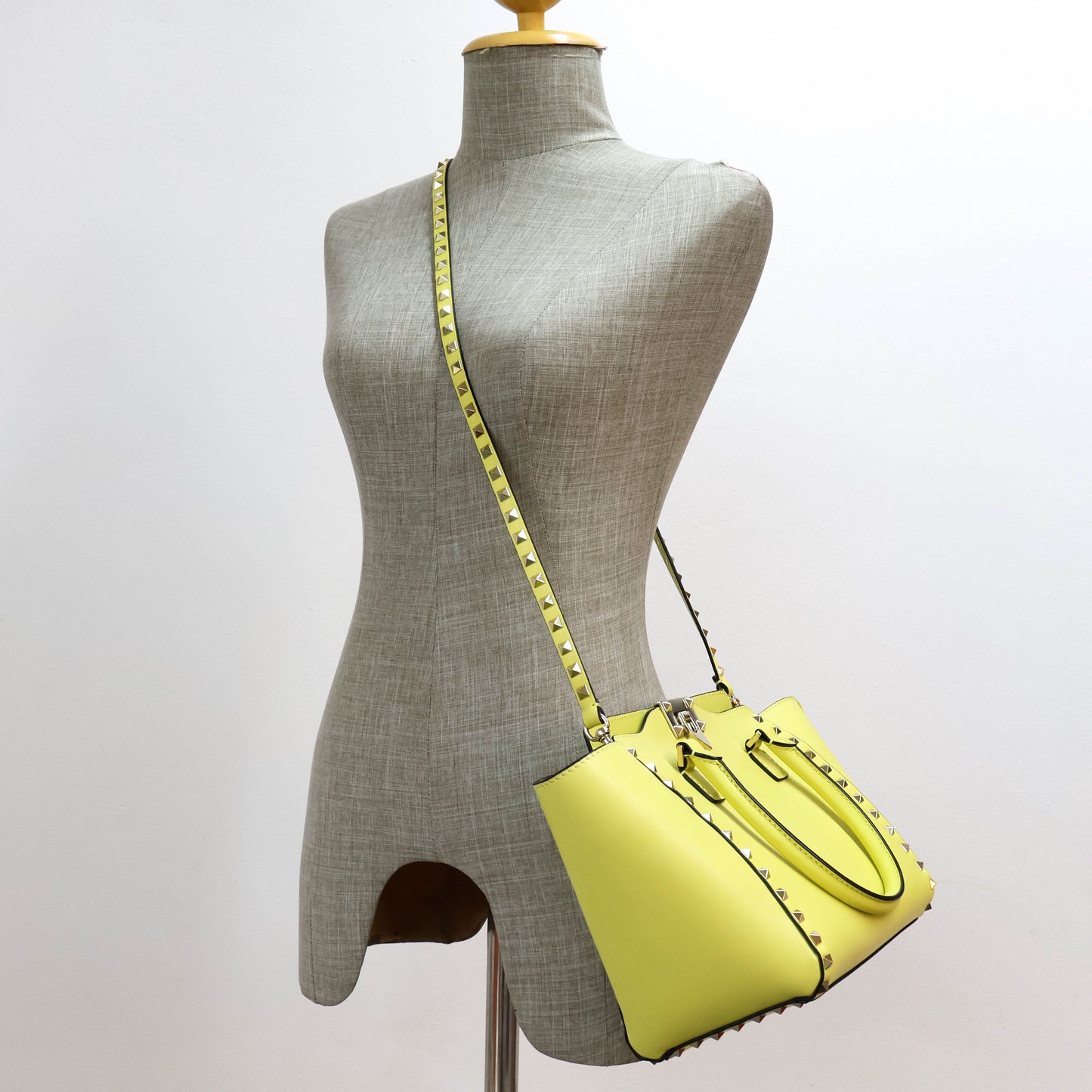 Valentino Rockstud Tote Yellow