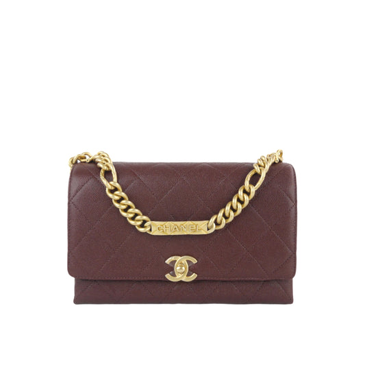 Chanel Flap Bag Burgundy Caviar GHW