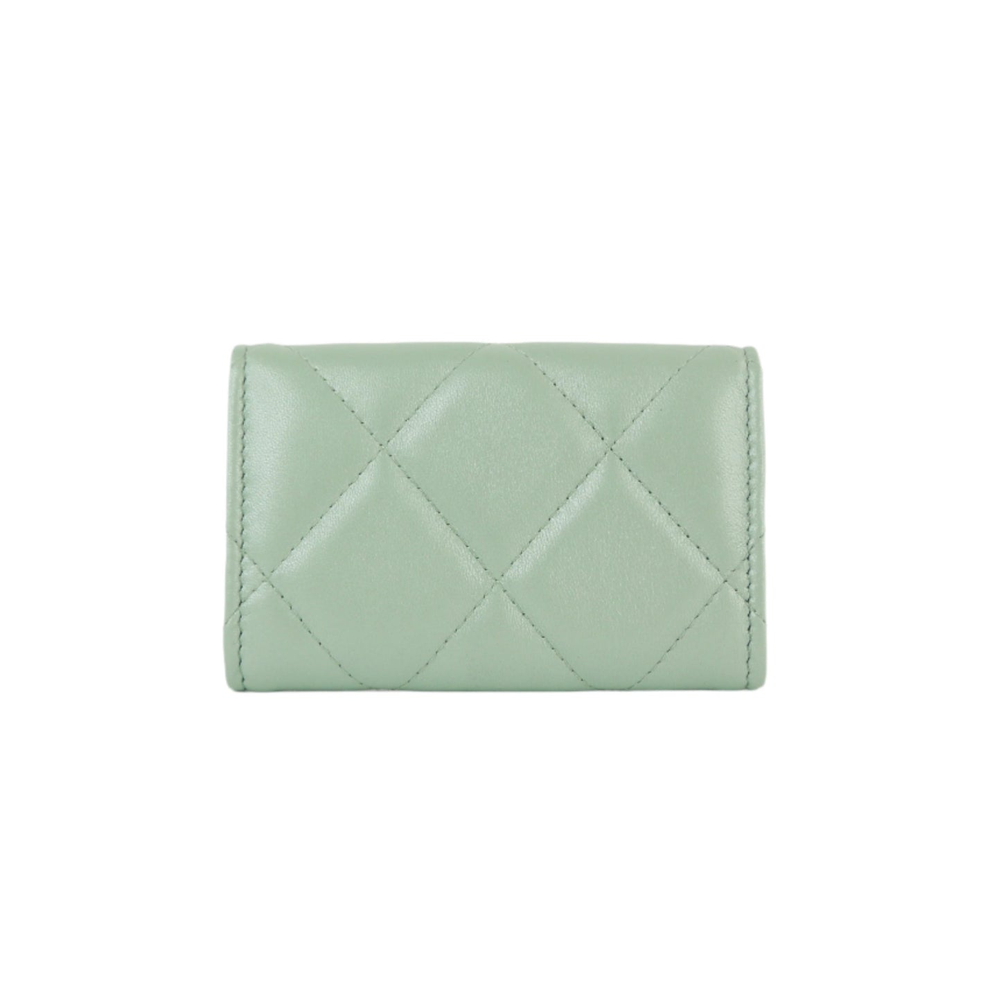 Chanel 19 Card Holder Green Lambskin